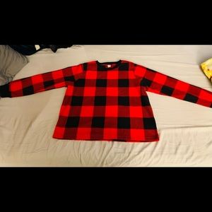 Women’s Old Navy polar fleece pullover Buffalo check top size xl